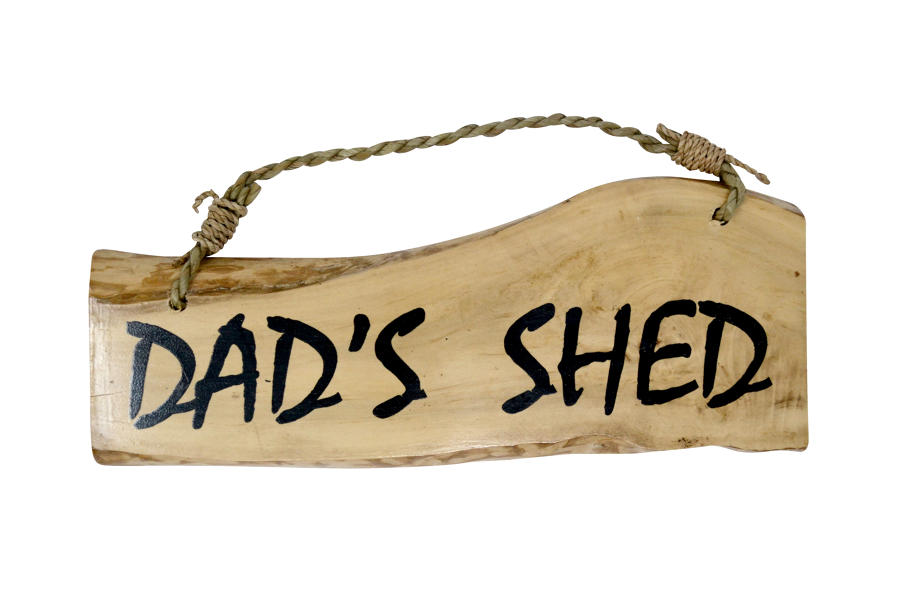 'Dad's Shed' Coffee Wood Plaques