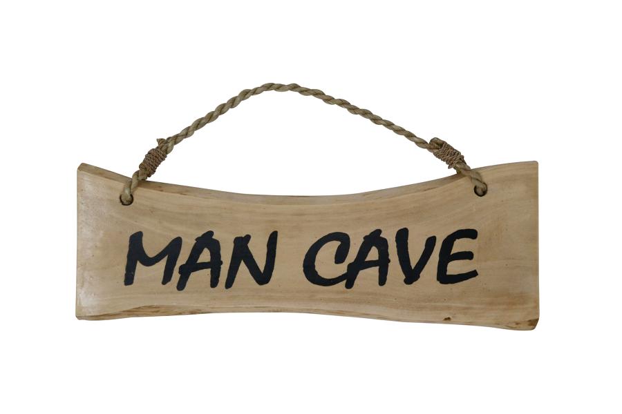 'Man Cave' Coffee Wood Plaque