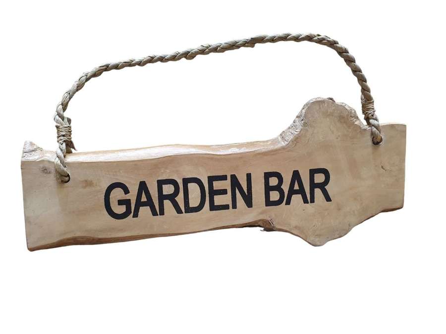 Garden Bar Coffee Wood Plaque