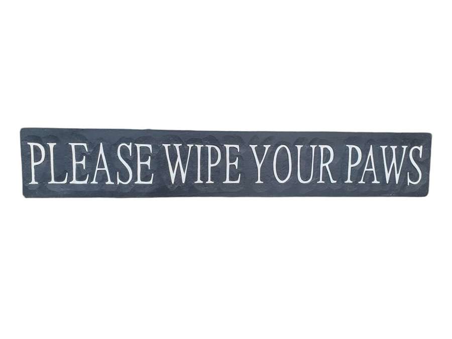 Please wipe your paws - Black/White Sign