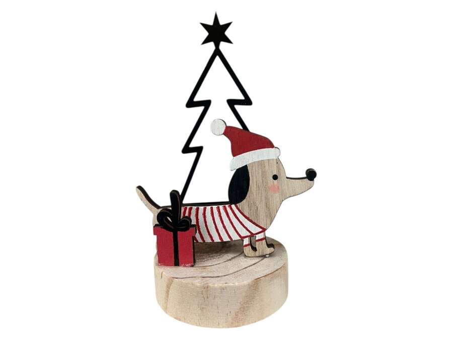 Sausage Dog Christmas Tree Slice