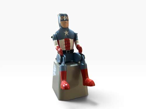 15cm Sitting Captain America (muscle)